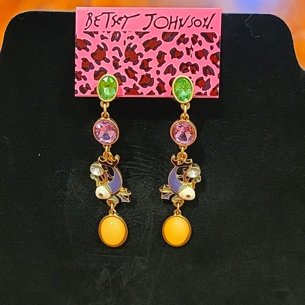 Betsy Johnson adorable fish earrings